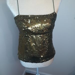 Womens small spaghetti strap sequins top